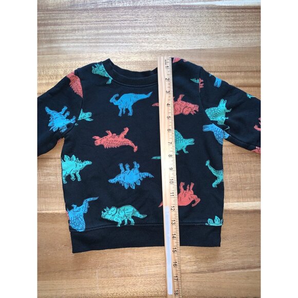 Cat & Jack Toddler Boys Dinosaur Print Black Sweatshirt Size 2T - Picture 8 of 10
